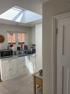 Fridge, microwave, oven, toaster