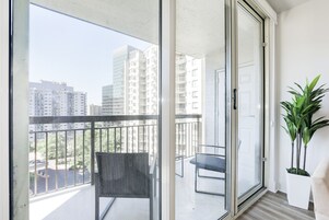 奢华公寓, 城市景观 | 2 多间卧室、高档床上用品、熨斗/熨衣板、旅行婴儿床