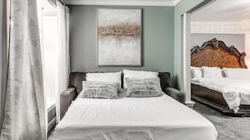 4 bedrooms, desk, iron/ironing board, travel crib