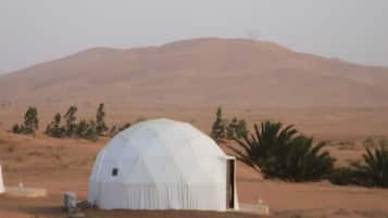 Tenda Mewah, 1 kamar tidur, balkon, pemandangan gurun | Meja kerja dan kedap suara