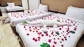 Royal Triple Room, Mountain View | Premium bedding, Select Comfort beds, free minibar, laptop workspace