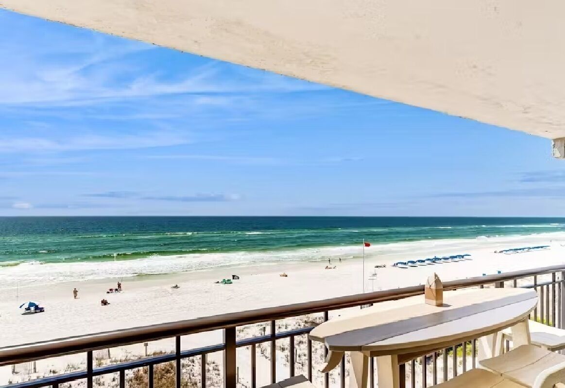 On the beach, sun loungers, beach towels