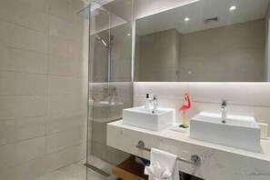 Hair dryer, soap, shampoo