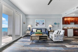 Condo, 1 King Bed with Sofa bed (Laketown Wharf 1902) | Living area | TV