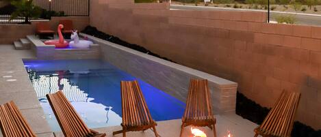 Piscine extérieure, piscine chauffée