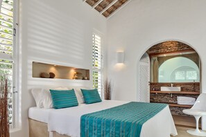 Bungalow, vue piscine | Literie de qualité supérieure, décoration personnalisée