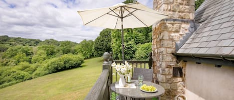 The balcony area leads off the sitting room, the perfect spot for alfresco dining
