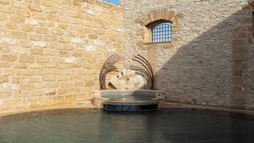 Outdoor pool, open 10:00 AM to 7:00 PM, pool loungers