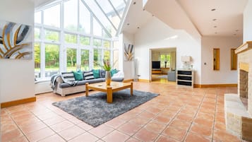 House | Living area | TV, fireplace