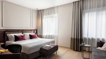 1 chambre, literie de qualité supérieure, couette en duvet d'oie