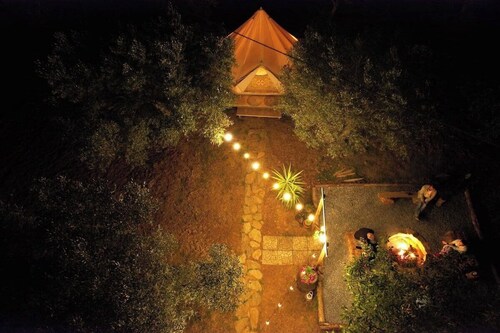 Glamping Bell Tent for 4 | Family, Donkeys & Olive Grove, Calabria