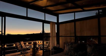 Mount Good Times 3acre Mountain Top Glampsite with 270 Degree View & Glass Villa