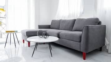 Comfort Apartment, 2 Bedrooms, City View | Living area | TV
