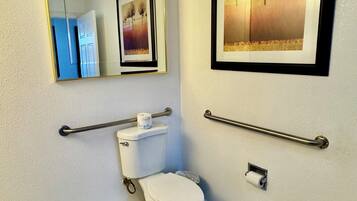 Deluxe Room, 2 Queen Beds, Non Smoking, Refrigerator & Microwave | Bathroom | Free toiletries, hair dryer, towels, soap