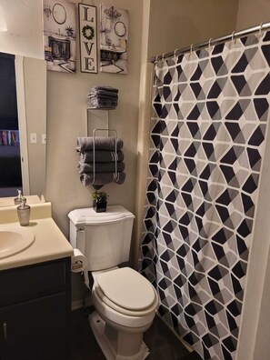 Towels, soap, toilet paper