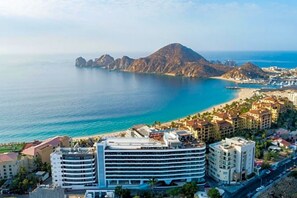 Enjoy breathtaking views of the sea and surrounding mountains from this hotel's spacious balconies.