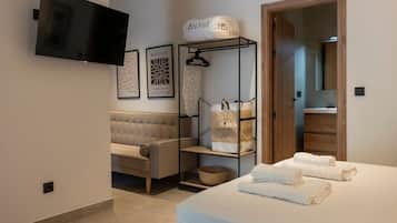 Skrivbord, strykjärn/strykbräda, resesäng och wi-fi