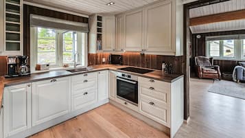Fridge, dishwasher, coffee/tea maker