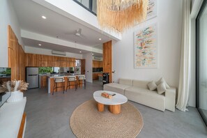 Deluxe Villa, 1 Bedroom, Pool View | Living area | Flat-screen TV - Villa Finity B (Canggu)