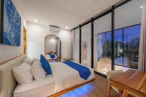 Villa Deluxe - 1 sovrum - utsikt mot poolen | 1 sovrum, värdeförvaringsskåp på rummet och gratis wi-fi