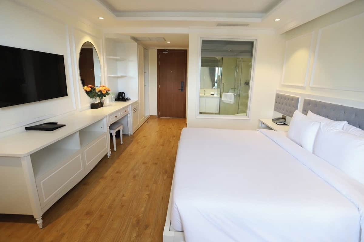 Quarto casal luxo | 1 quarto, Wi-Fi de cortesia