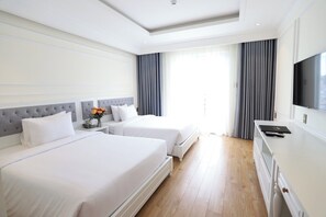 Premium-herbergi fyrir tvo, tvö rúm | Ókeypis þráðlaus nettenging