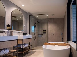 Bravo Suite | Bathroom | Shower, free toiletries, hair dryer, towels