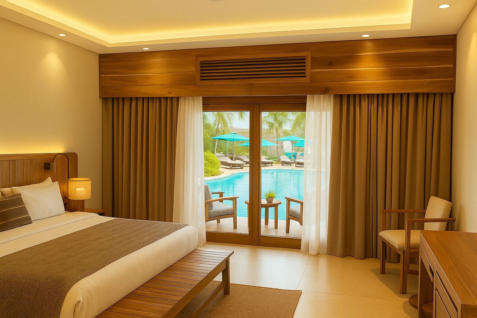 Premium Double or Twin Room, Pool View (Deluxe)