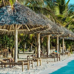 Private beach, white sand, beach towels