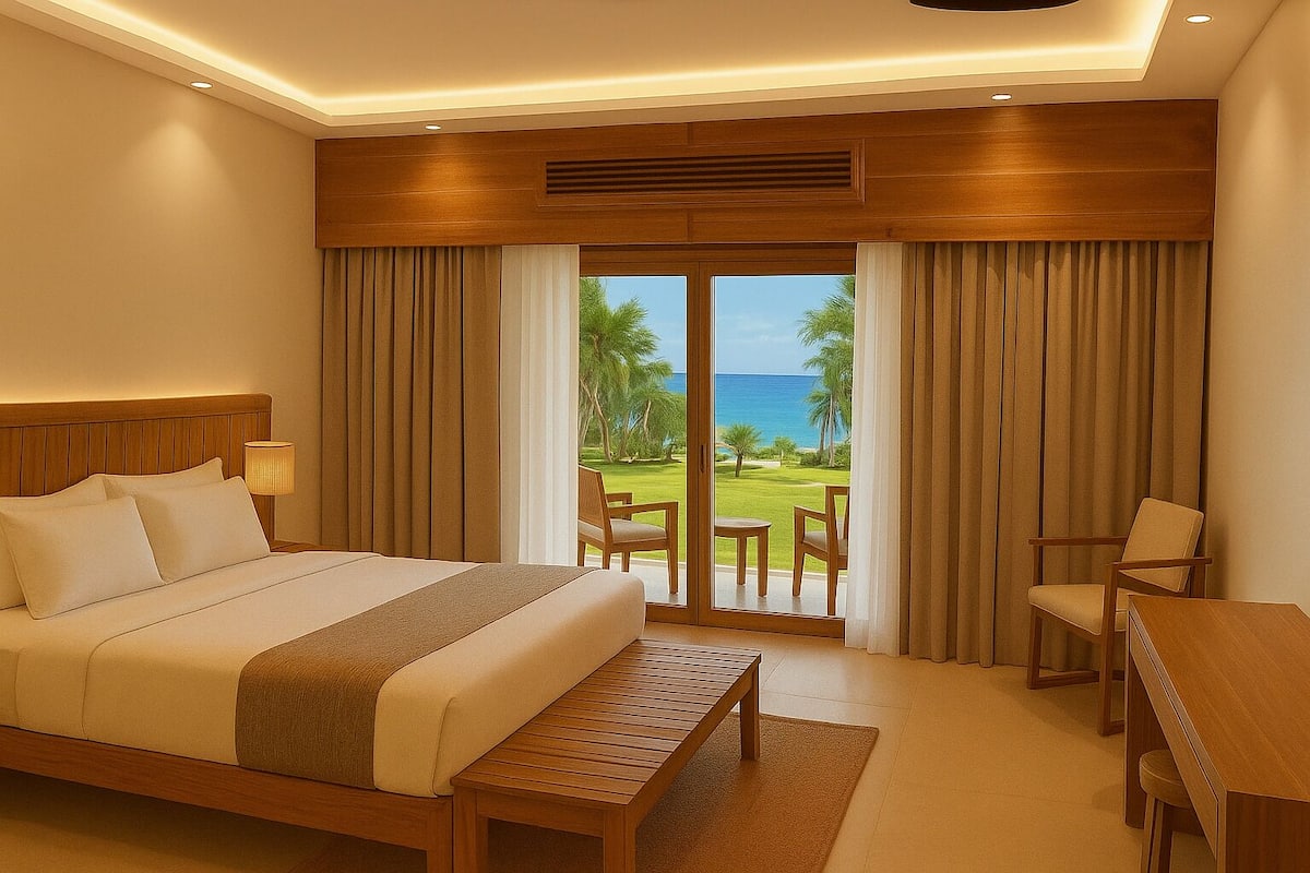 Family Double or Twin Room, Oceanfront (Deluxe) | Minibar, in-room safe, iron/ironing board (on request), bed sheets