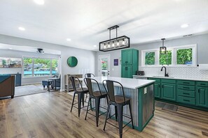 House, Multiple Beds, Kitchen (The Lake Shack) | Private kitchen | Fridge, microwave, oven, stovetop