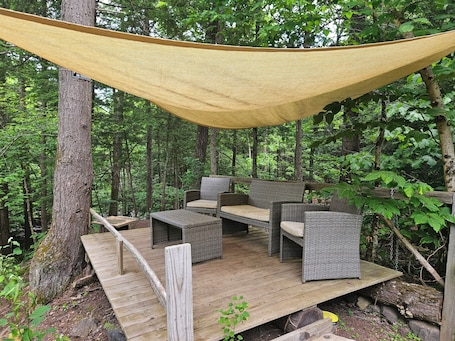 Terrace/patio. Digital Detox @ a SECLUDED RUSTIC camp site. Waterfall, creek, swimming hole