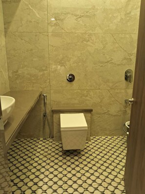 Shower, towels, soap