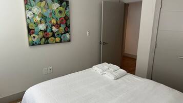 2 quartos, escrivaninha, ferros/tábuas de passar roupa, berço de viagem