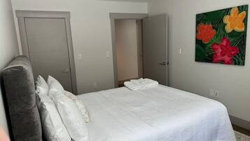 2 bedrooms, desk, iron/ironing board, travel cot