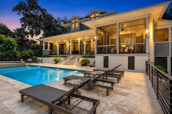 A heated pool - 146 N. Sea Pines - New to Rental Market, 5-bedroom Show Stopper! (Hilton Head Island)