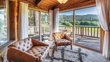 House (4 Bedrooms) | Living area | TV, fireplace, books