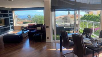 Una Smart TV, una chimenea