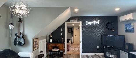 Smart TV, video games, DVD player, books