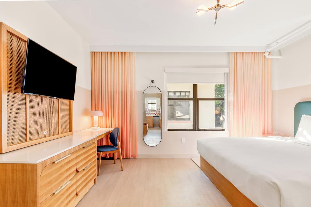 Individually decorated, laptop workspace, blackout curtains, free WiFi