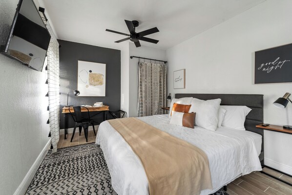 1 bedroom, iron/ironing board, travel crib, free WiFi