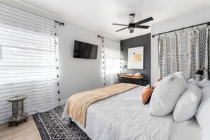 1 bedroom, iron/ironing board, travel crib, free WiFi