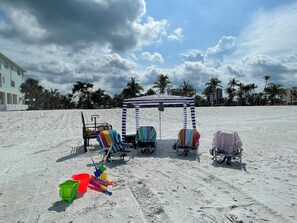 Sun loungers, beach towels