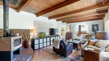 TV, DVD player, books