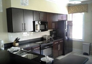 Fridge, microwave, oven