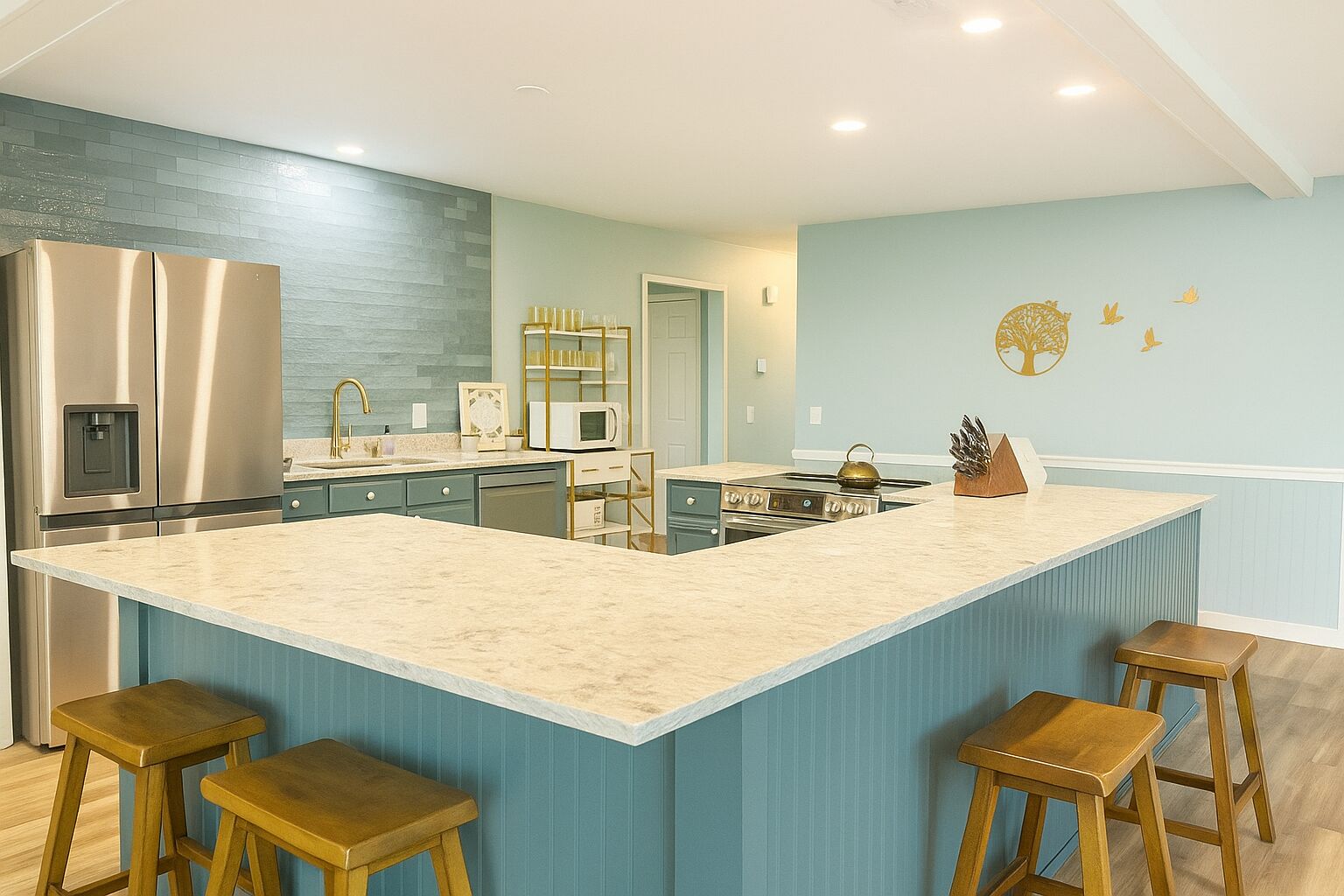 Réfrigérateur, micro-ondes, four, plaque de cuisson