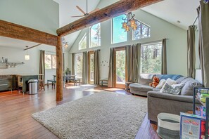 TV, fireplace, video games, video library - 6 Mi to Mt Union: Peaceful Cabin w/ Deck (Mayer)