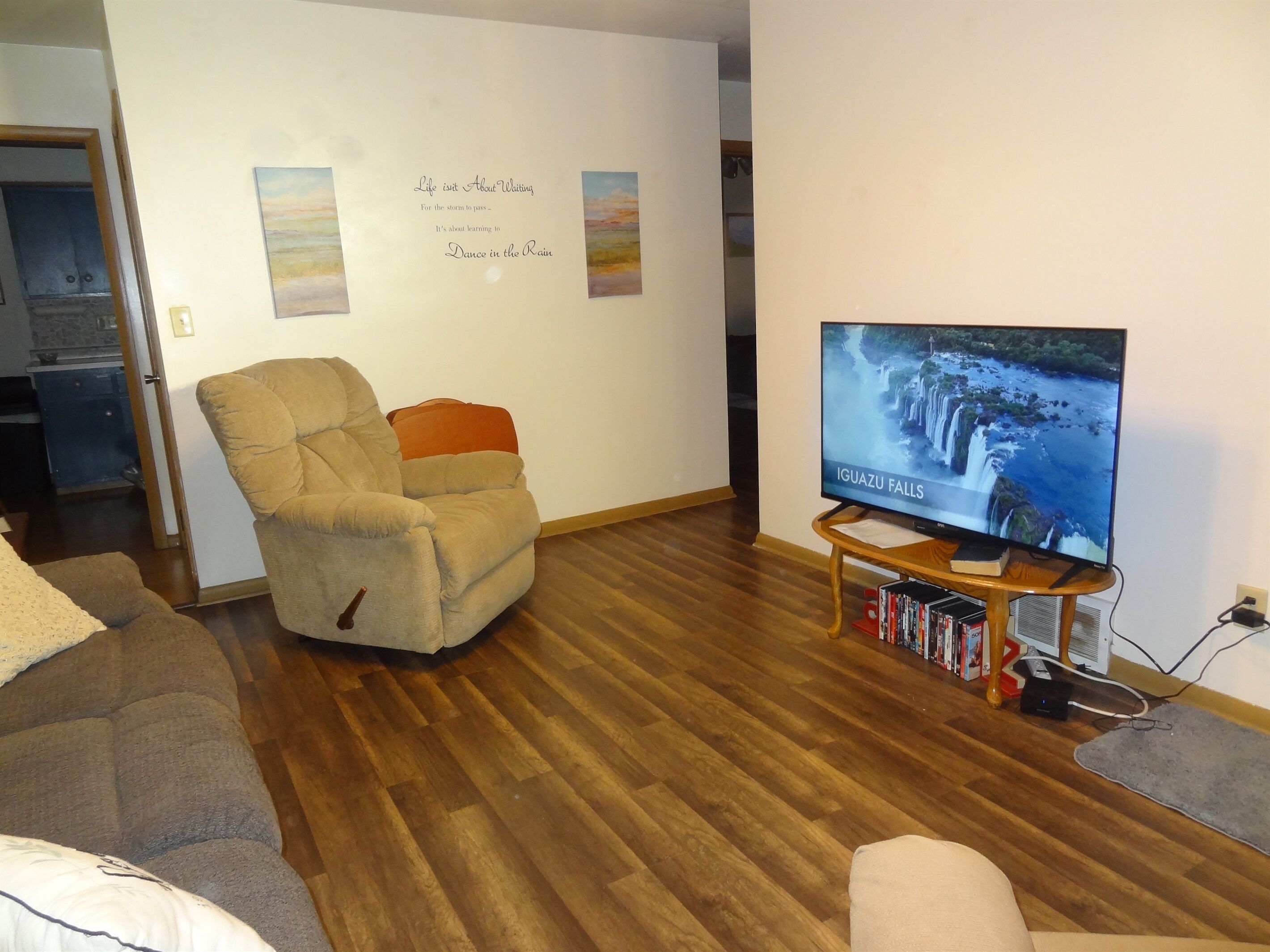 Smart TV, DVD player, table football, books