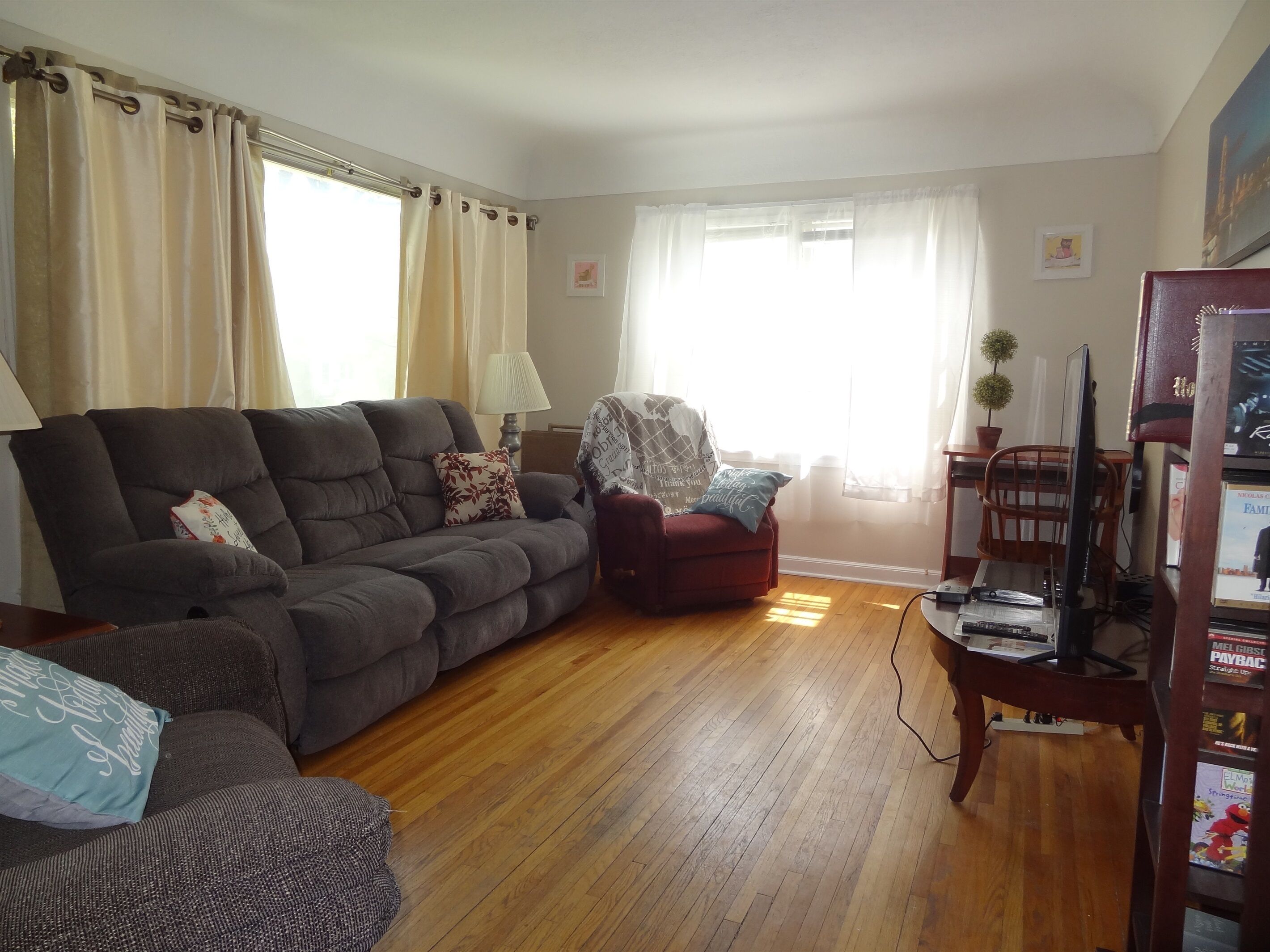 Smart TV, DVD player, foosball, books