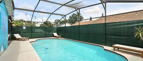 Outdoor pool, a heated pool